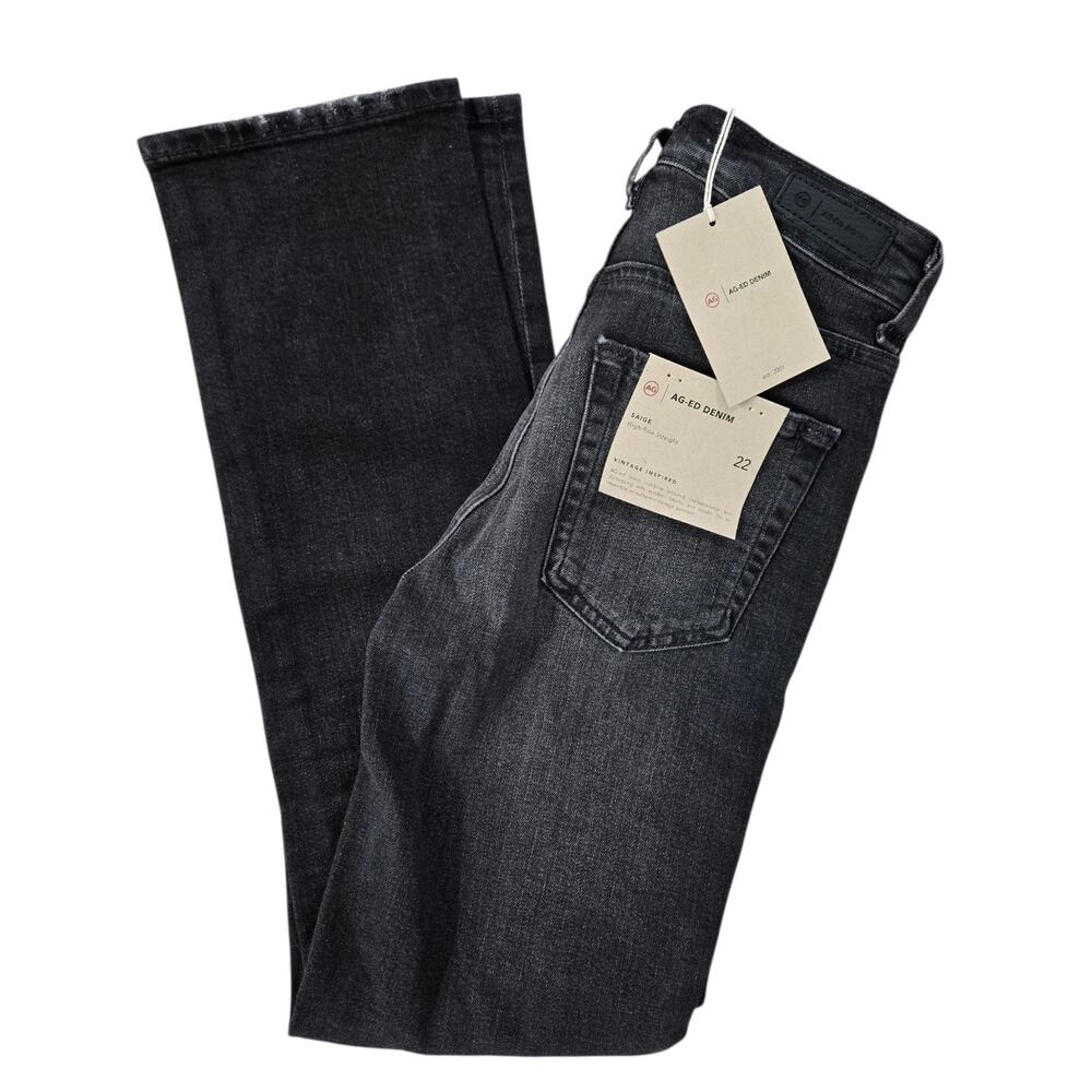 AG Jeans | Saige High-Waist Straight Leg Jeans Black Size 22 - Picture 4 of 8